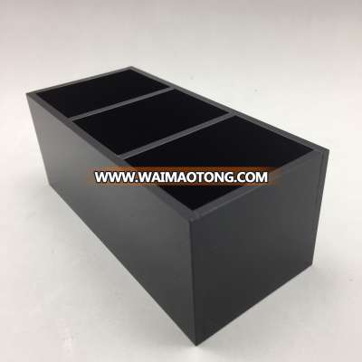 black acrylic storage cubes with divider